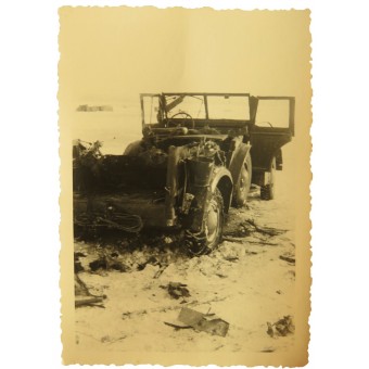 Photo of destroyed Horch 901 Sd.Kfz 15, Eastern front. Espenlaub militaria